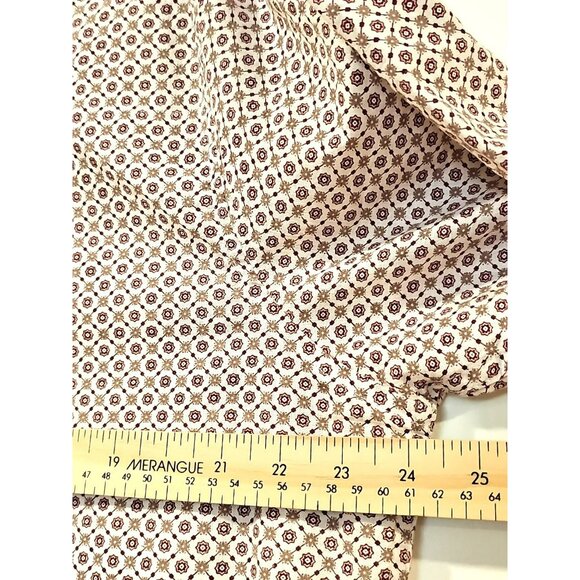 Guide London Button Up Shirt Size XL Short Sleeve Men's Cream Red Yellow Floral - Picture 5 of 9